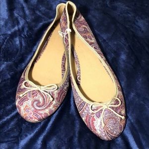 Purple Paisley Size 10 Ballet Flats